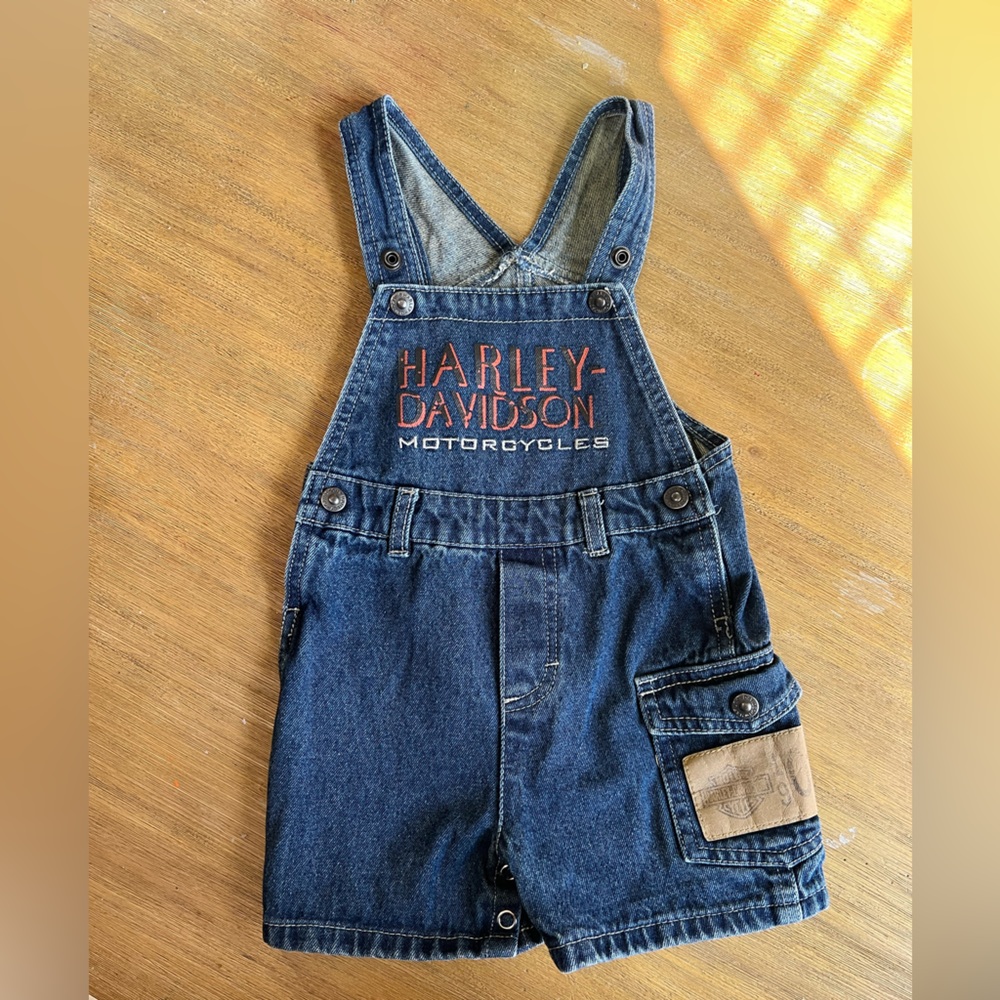 Vintage Harley Davidson toddler overalls 18m